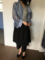 Marine button midi skirt (3color)
