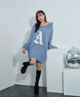 UNISEX ショルダージップシャギーニット