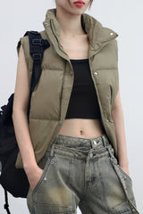 Jeno, high neck vest padded jacket.