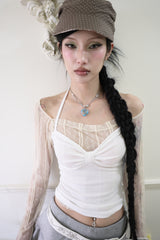 Flower love star necklace (Clear/Blue)