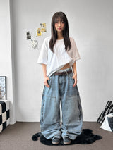 クチ サイド カーペンター ジップ ワイド バルーン パンツ 3カラー