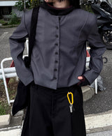 COLLARLESS CURVE JACKET