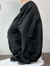 サイドプリーツパラシュートストリングバルーンパンツ🩶🖤🤍 - 3カラー