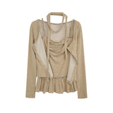 Nemi Halter Frill Cardigan Set