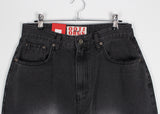 LACE DAMAGE BLACK DENIM