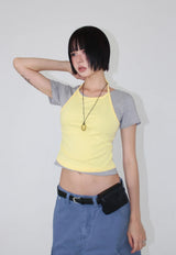 OVERLAP HALTER TEE