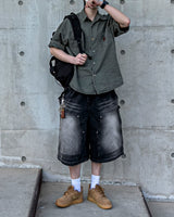 Patchwork Half Shirt Jacket