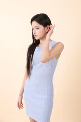 シンプルノースリーブミニワンピース Blue