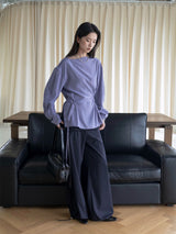 Asymmetrical Button Tie-Waist Shirt