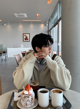 Cant Hachi Warm Knit Hooded Zip-Up