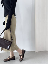 Raond Belt H-line Cut-out Long Skirt