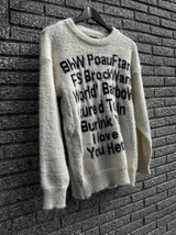 Angora mohair lettering knitwear
