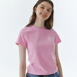 シャープロゴスリムスパンTシャツ ピンク