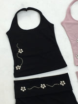 Flower Stud Halter Top
