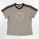 スターフォントロゴセミクロップTシャツ - 6COLOR