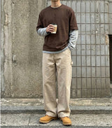 クロップレイヤードロングスリーブ ブラウン