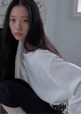 Boyfriend Henley Loose T-shirt (Ivory)