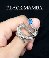 ブラックマンババイパーブルーシルバーリング