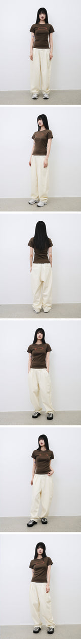 CIRCLE LOGO WOMAN T-SHIRT(BROWN)
