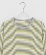 ヘンカンボーダーカラーラウンド長袖Tシャツ
