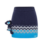 13DE MARZO Fair Isle Bear Knit Dress Navy Blue