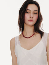 26SS★ H Edition (W) Red Jade Gradation Beaded Necklace