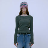 Double Layered Strap Top (KHAKI)