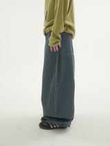Grain stripe denim pants -2C