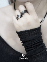 Black Moon Open Ring