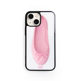 [Glass] pink dot shoes case 