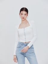 フックスクエアトップス(white)