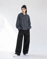 (UNISEX) Multi Stripe Hood Long Sleeve
