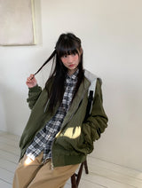 [unisex] Youinb Two-Way Shirring Hood Flight Jumper