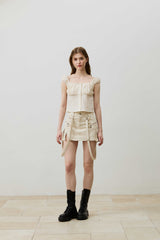 CUDDLY SLEEVELESS TOP / BEIGE