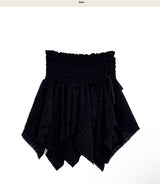 [ 2-way ] shop asymmetrical shirring lace mini sk