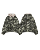 Night camo raccoon fur hood padding