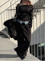 Denim layered sweat pants(2color)