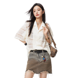 Cutout Relaxed Short Sleeve Shirt