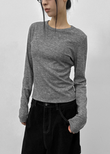 [MADE] ロナジュニットライクラウンド長袖Tシャツ