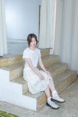 rosette pocket skirt(cream)
