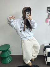 SHOULDER ARM PRINTING TATTOO PATCH CHERRY HOODIE🍒🩵🤍3COLOR