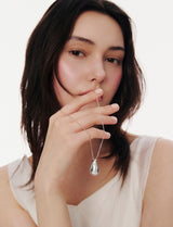 26SS★ [Premium Plating] Champagne Full Moon AB(W) Big Bowl Long Necklace