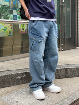 タチウォッシュドカーゴデニムパンツ