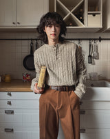 Rubin Cable Henley Neck Knit