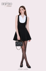 Seri collar sleeveless flare dress