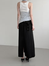 Cowl Neck Draped Layered Halter Top