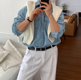  Beleries Simple Henry Neck Overfit Knit