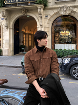 Age Western Pocket Suede Long Sleeve Shirt