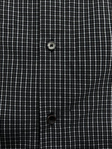 FINE PLAID RANDOM STITCH SILVER THREAD LOGO SQUARE LABEL HEM COLOR-TOOTH ZIPPER SIDE HAND-SEWN BUTTON SHIRT