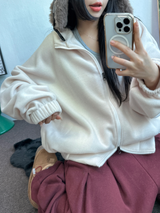 テディフリースルーズジップアップ🤍💙🤎3カラー